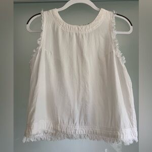 Altar'd State Cream Ruffled Sleeveless Tank Top